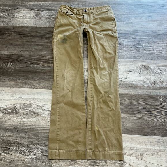 Polo Ralph Lauren Brown Tan Boys 8 24x24 Chino Embroidered Small Pony‎ Pants - Picture 1 of 12
